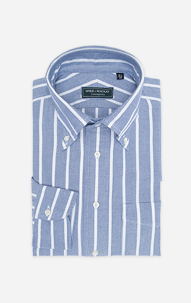 Navy Stripe Oxford Dress Shirt